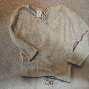 Tommy Hilfiger Beige V-Neck Sweater